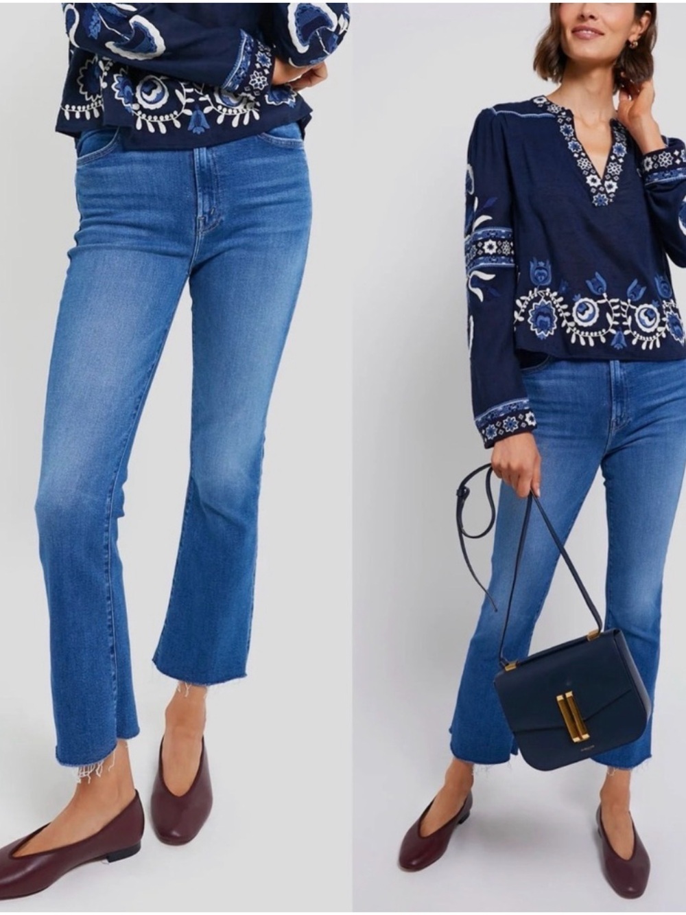 MOTHER Jeans Hustler Ankle Fray Blue Size 26